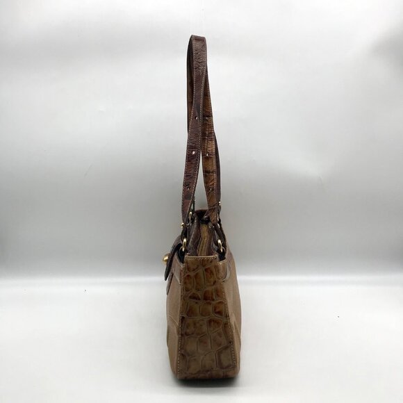 Brahmin Brown Crocodile Embossed Leather 25th Anniversary Edition Shoulder Bag - Picture 4 of 11